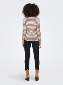 ONLY Kitsas lõige V-kaelus Top -Beaver Fur - 15254128