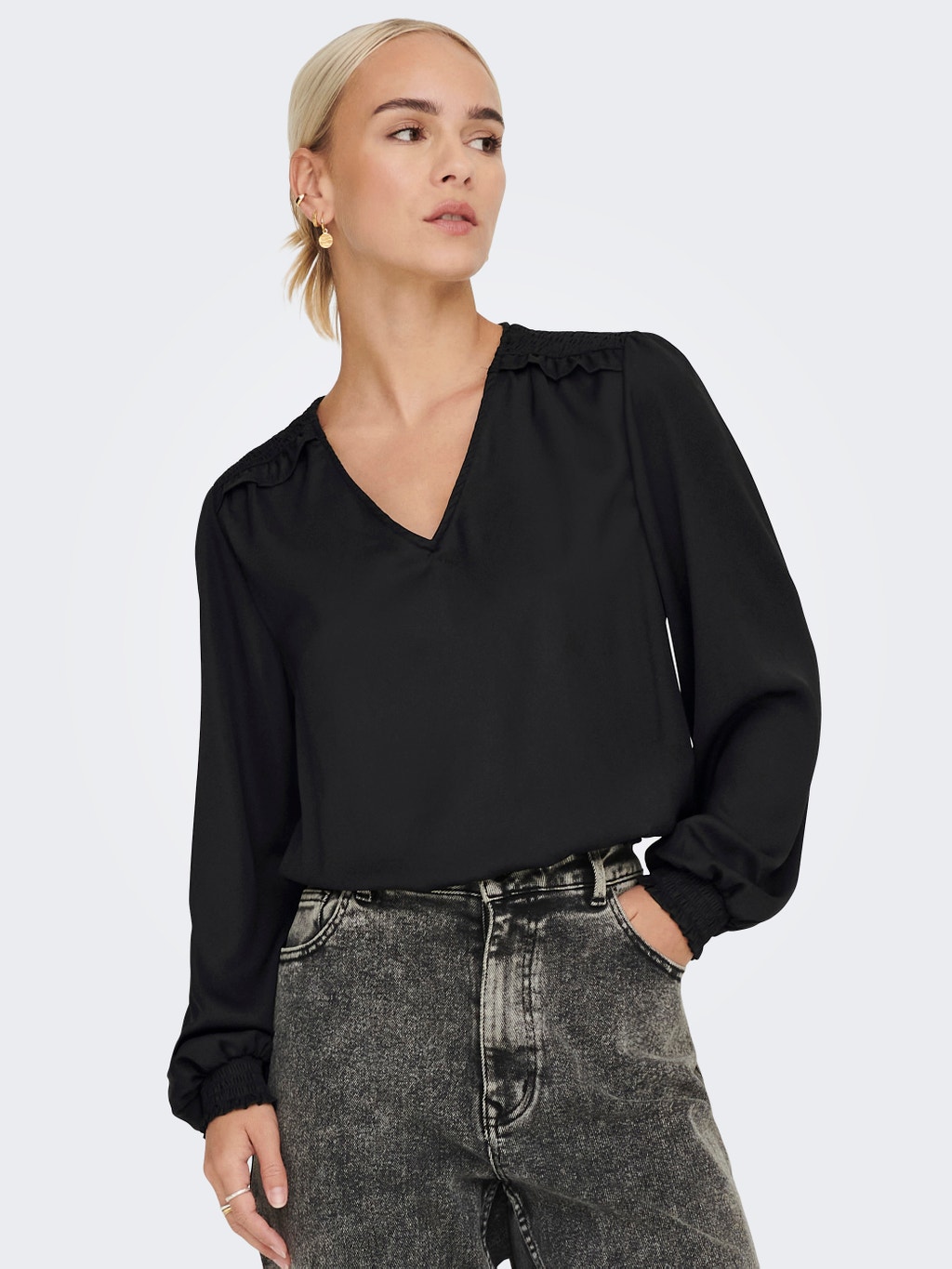 smock top black