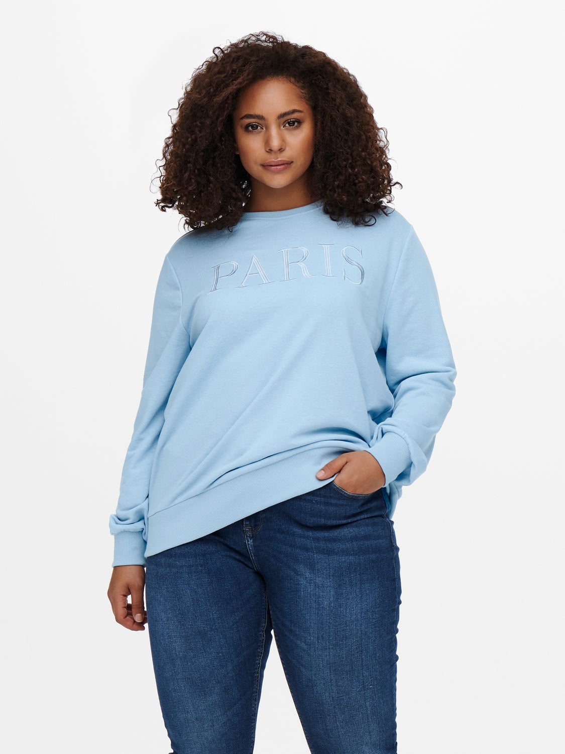 Curvy O-neck Sweatshirt with 40 