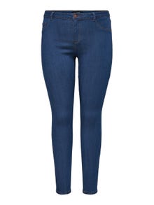 ONLY Curvy CARThunder Push-up Skinny Fit Jeans -Medium Blue Denim - 15254261