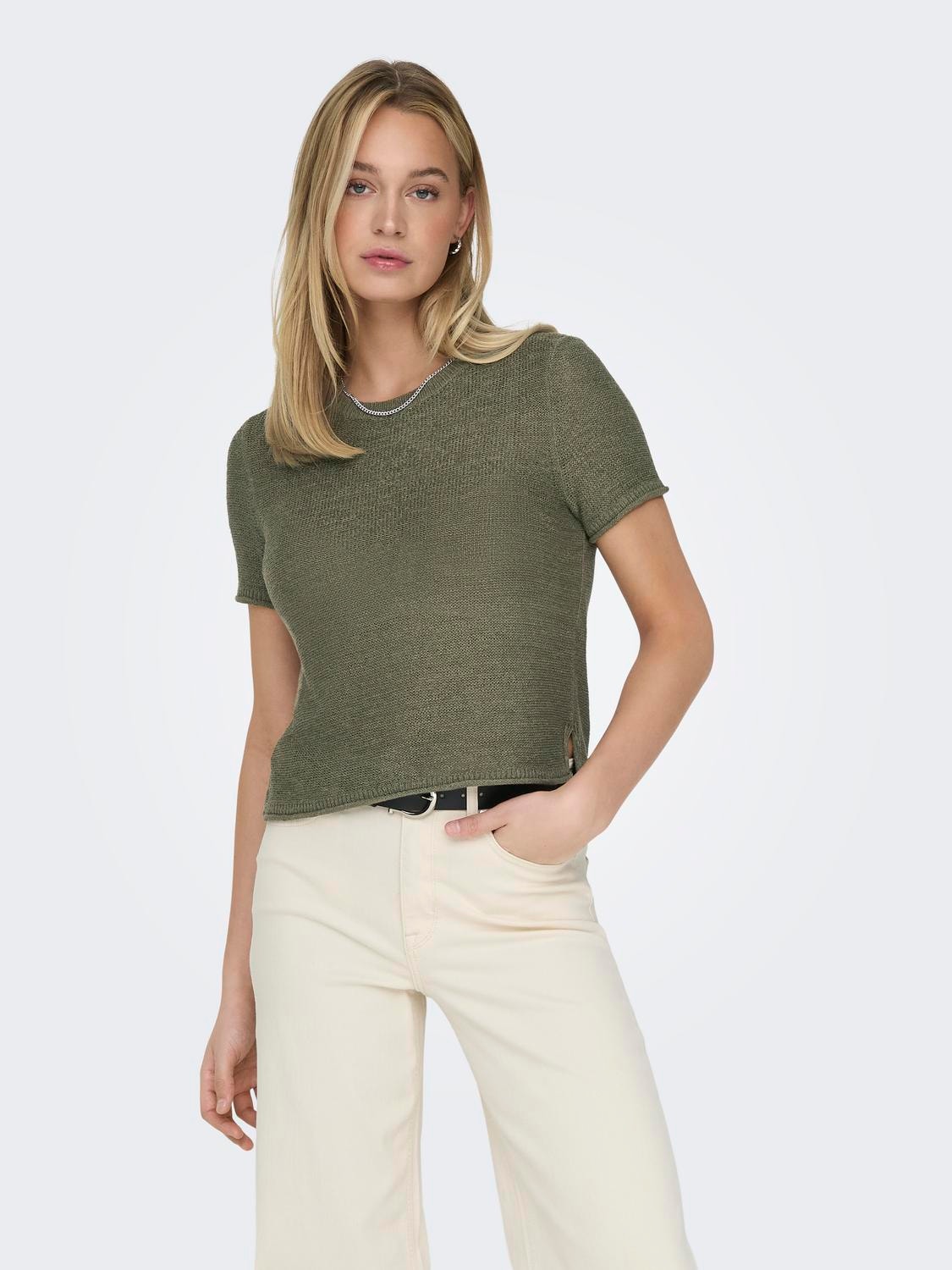 ONLY Regular Fit Round Neck Dropped shoulders Knit top -Kalamata - 15254282