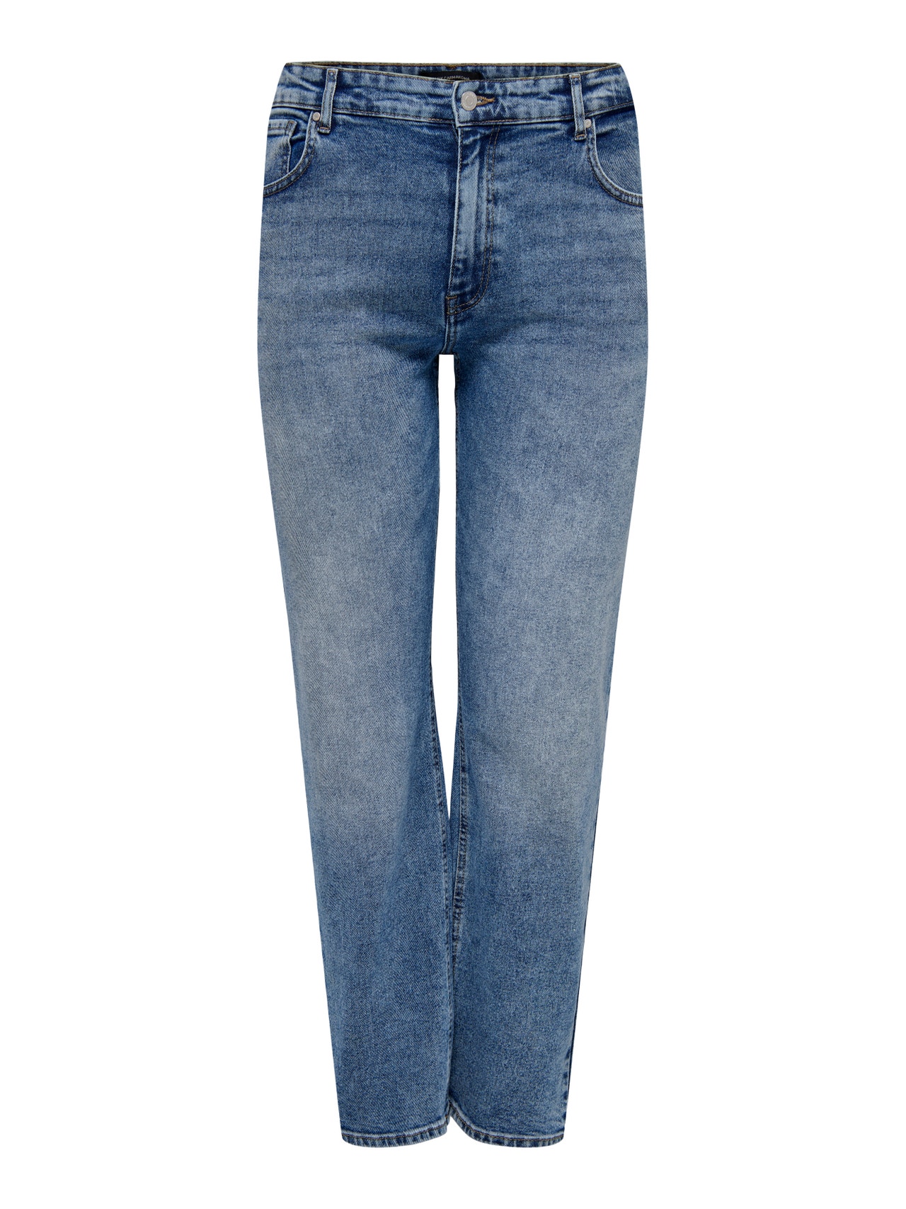 ONLY Weiter Beinschnitt Hohe Taille Jeans -Medium Blue Denim - 15254319
