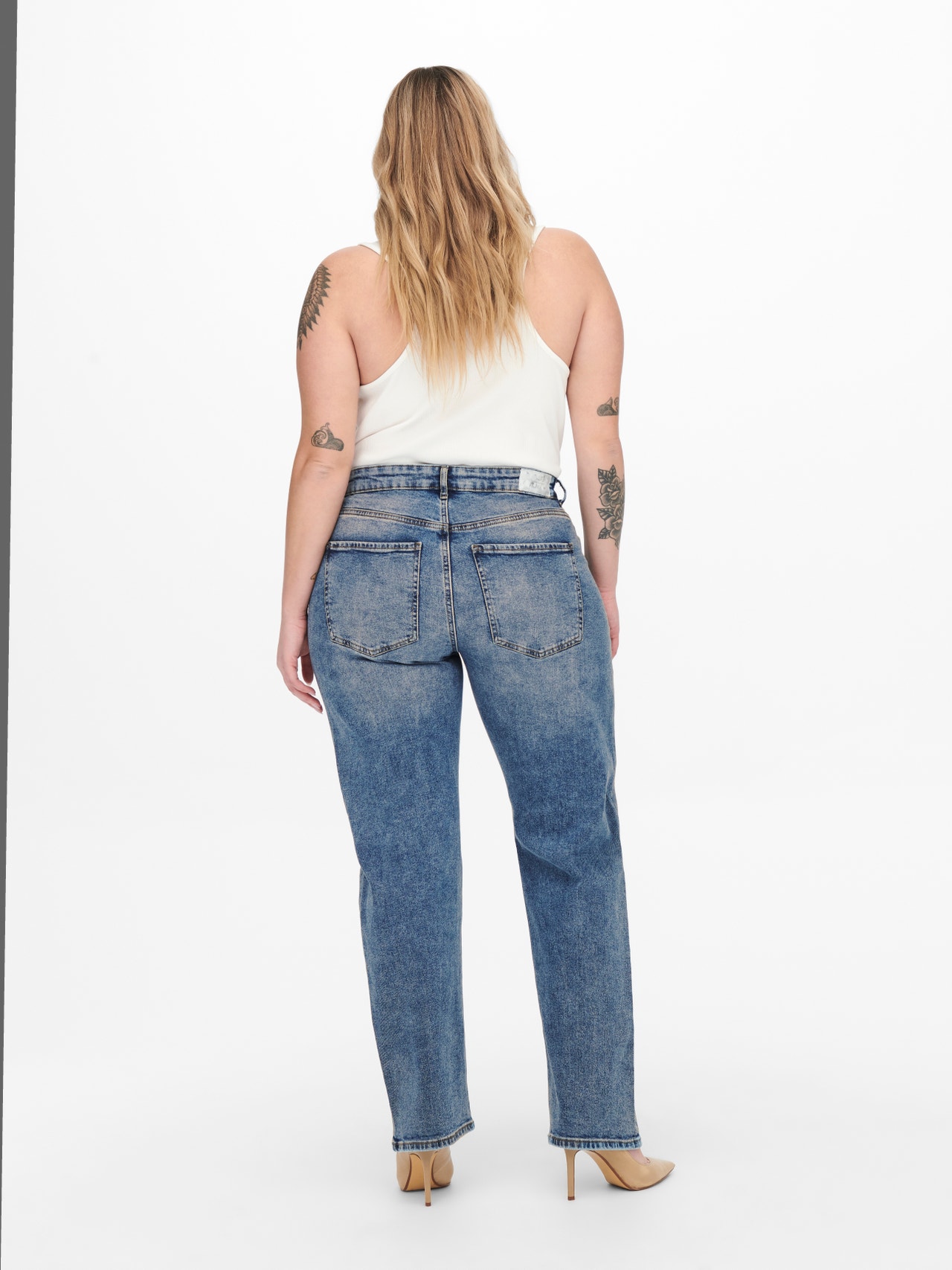 ONLY CARKaily ancho Jeans de talle alto -Medium Blue Denim - 15254319