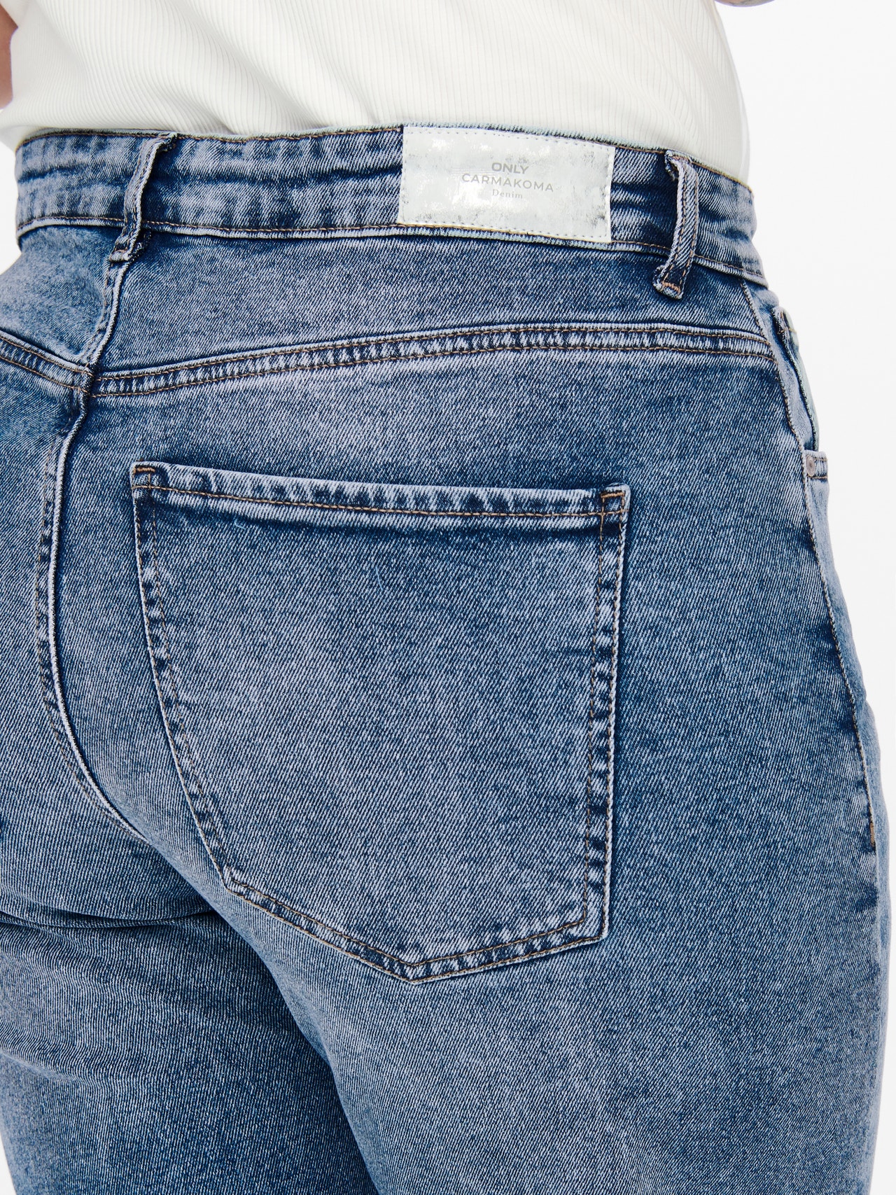 ONLY Wide Leg Fit High waist Jeans -Medium Blue Denim - 15254319