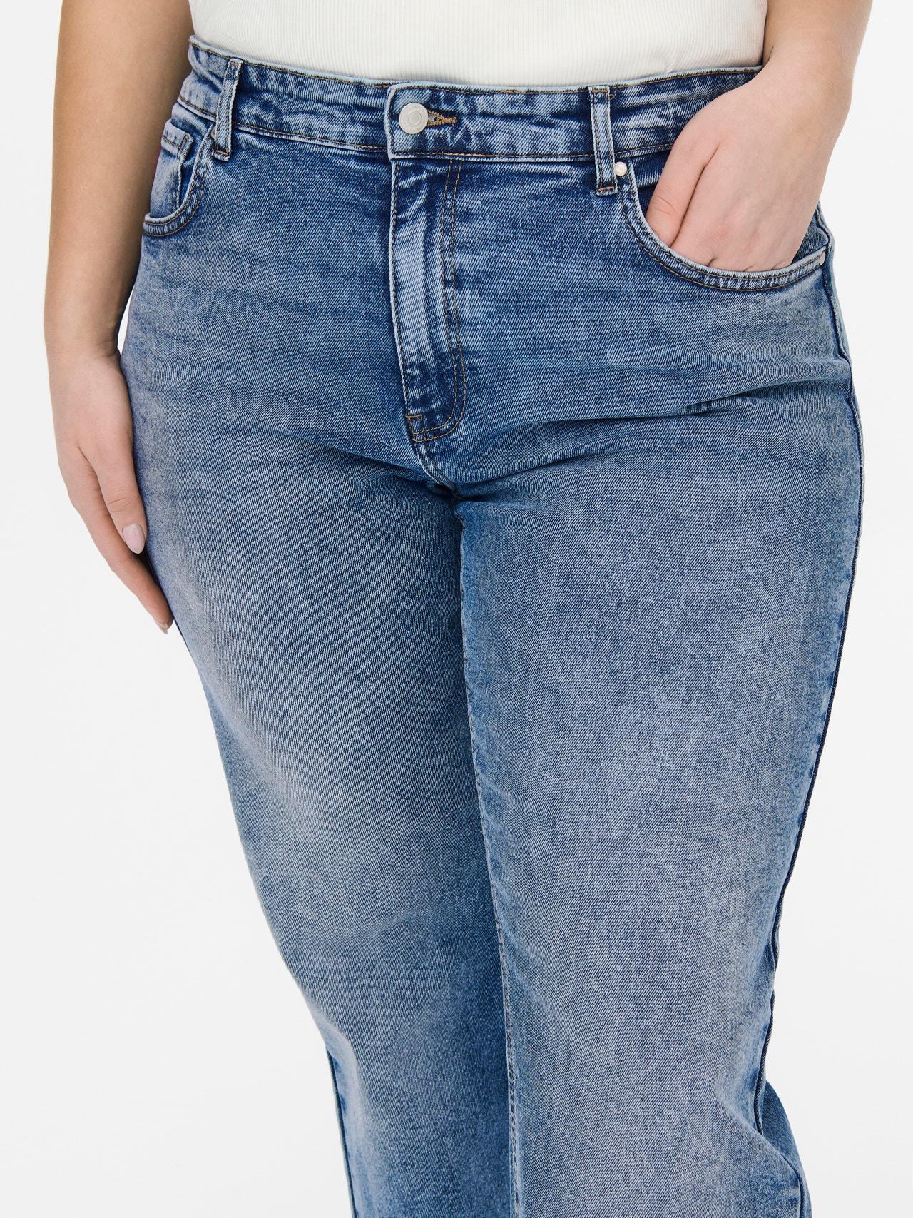 ONLY CARKaily Wide High Waist Jeans -Medium Blue Denim - 15254319