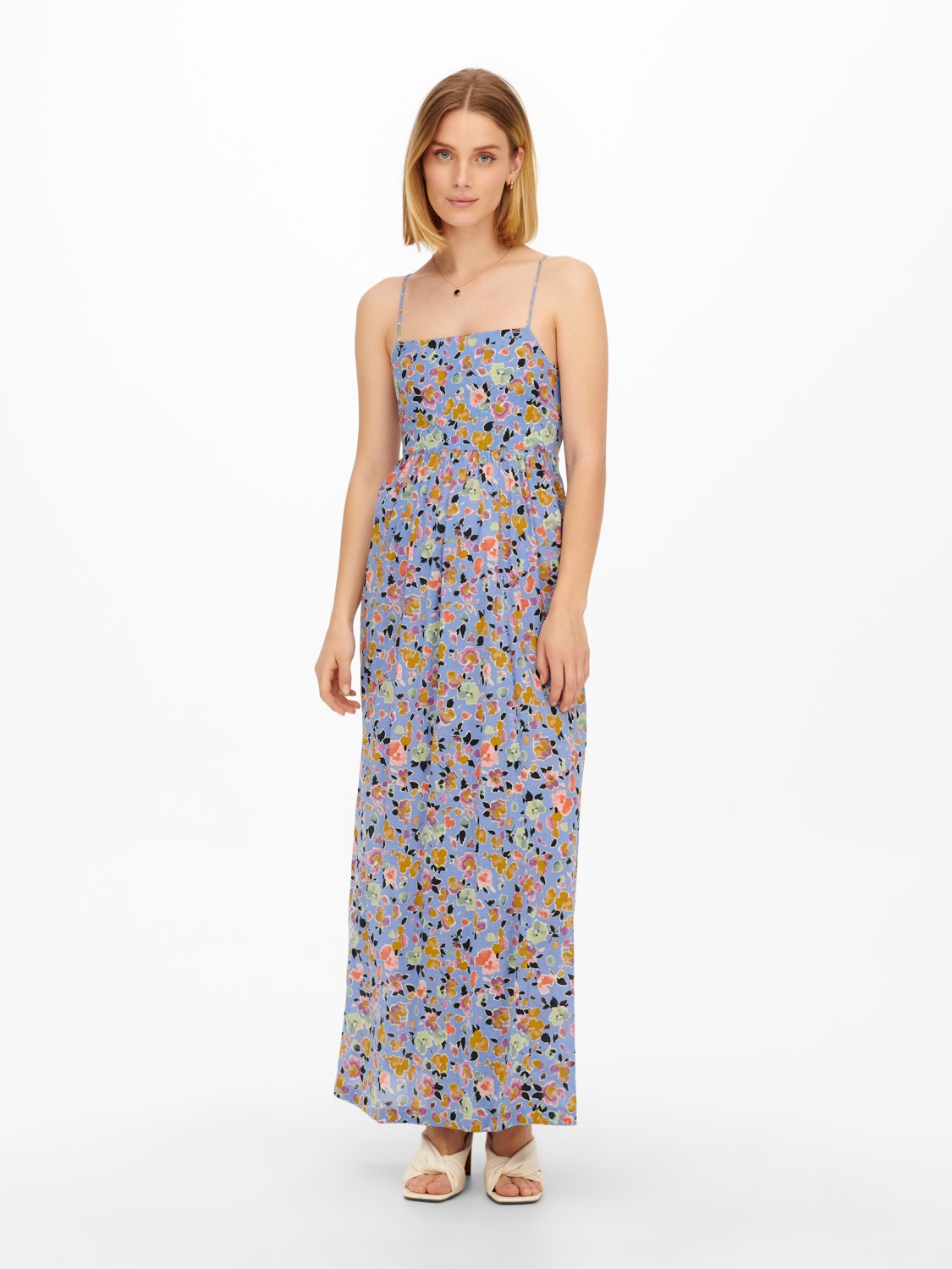 ONLY Regular Fit V-Neck Long dress -Hydrangea - 15254328