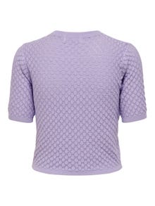 ONLY Short sleeved Knitted Pullover -Lavender - 15254360
