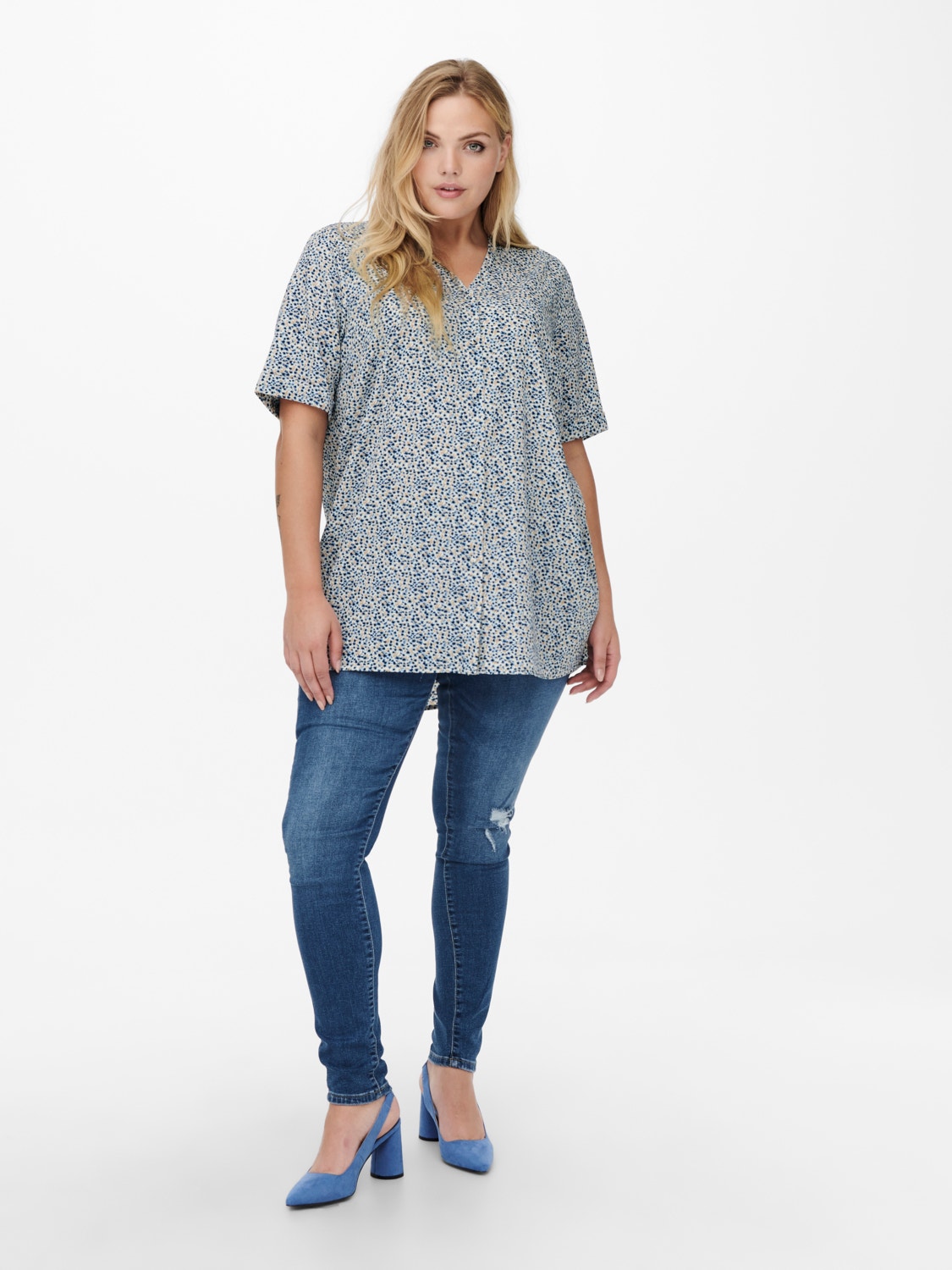 ONLY Regular Fit Box sleeves Shirt -Cloud Dancer - 15254428