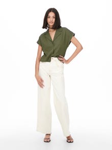 ONLY Cropped Short Sleeved linen Shirt -Kalamata - 15254623
