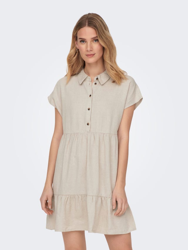 ONLY Short sleeved Linen dress - 15254625