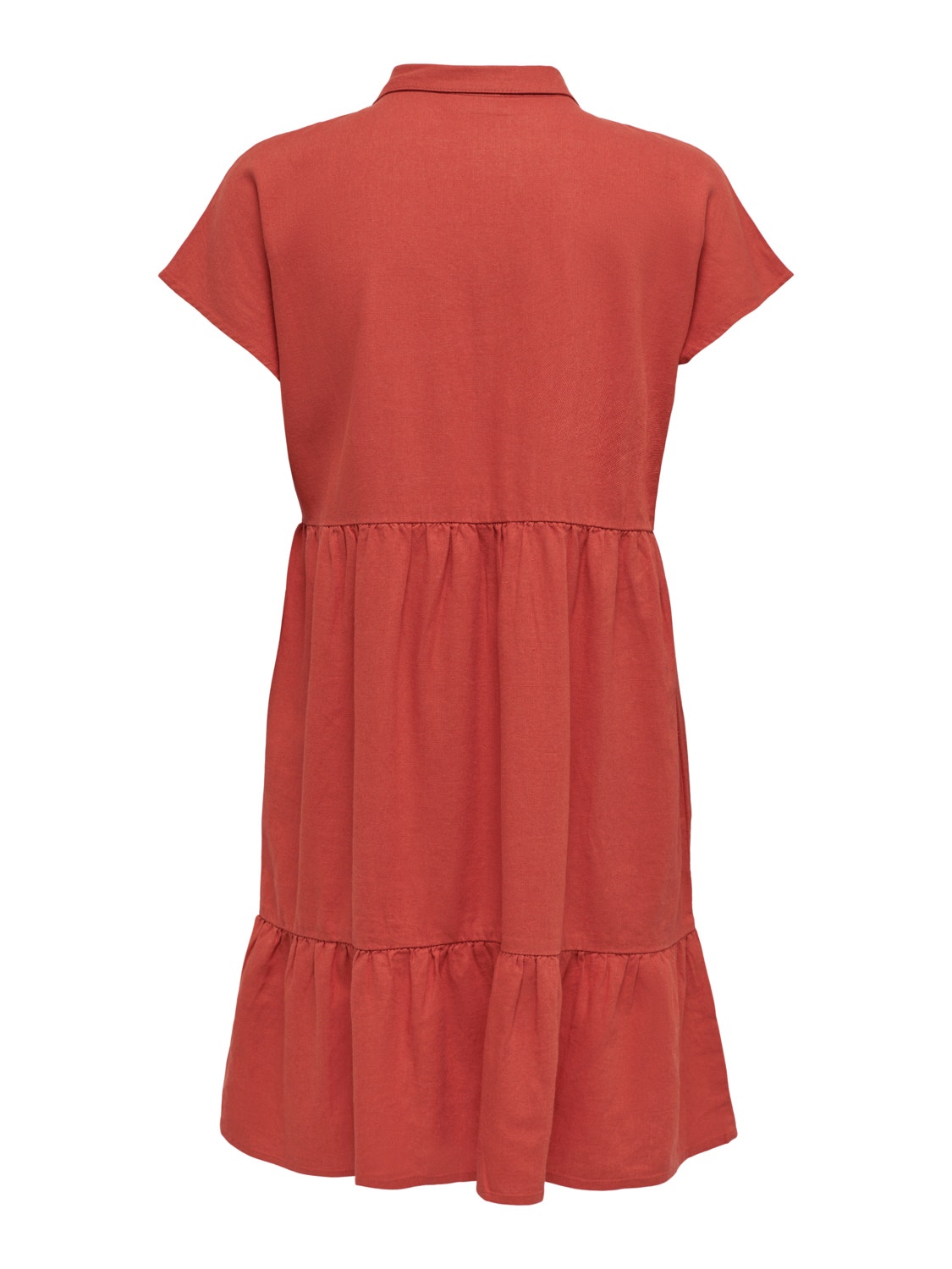 ONLY Leinen Kleid mit kurzen Ärmeln -Hot Sauce - 15254625