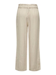 ONLY Loose Fit Mid waist Trousers -Oatmeal - 15254626
