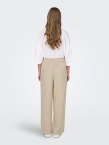 ONLY Loose Fit Mid waist Trousers -Oatmeal - 15254626