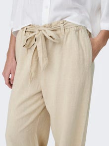 ONLY Pantalons Loose Fit Taille moyenne -Oatmeal - 15254626