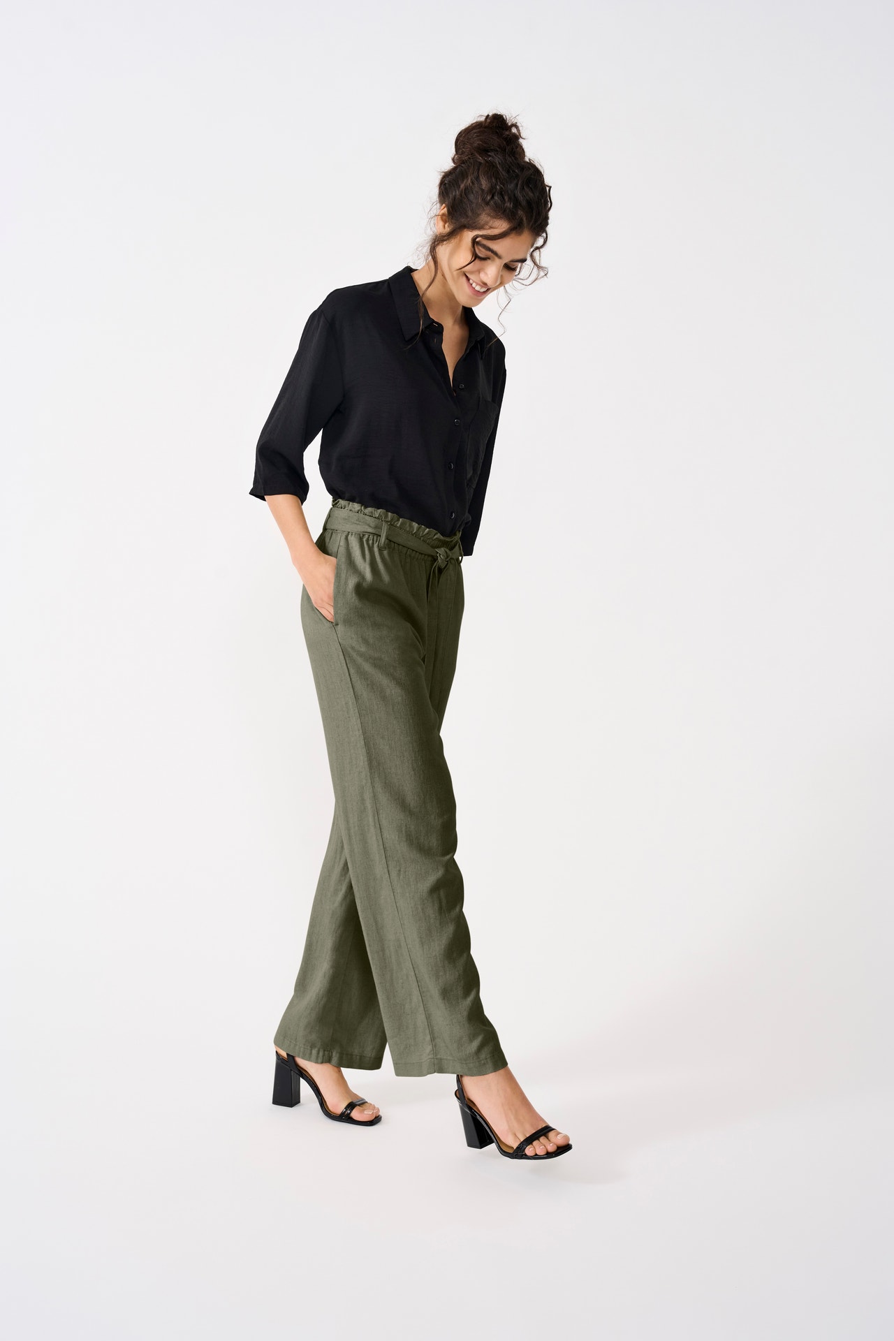 ONLY Loose Fit Mid waist Trousers -Kalamata - 15254626
