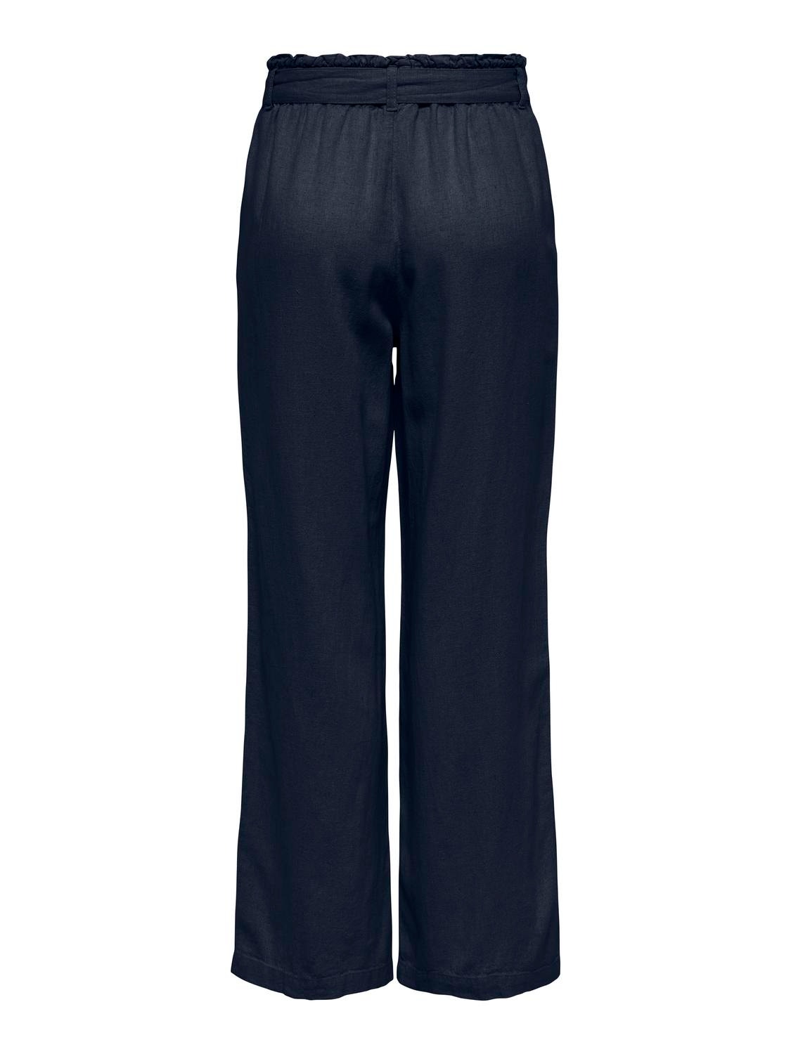 ONLY Linen belt Trousers -Sky Captain - 15254626