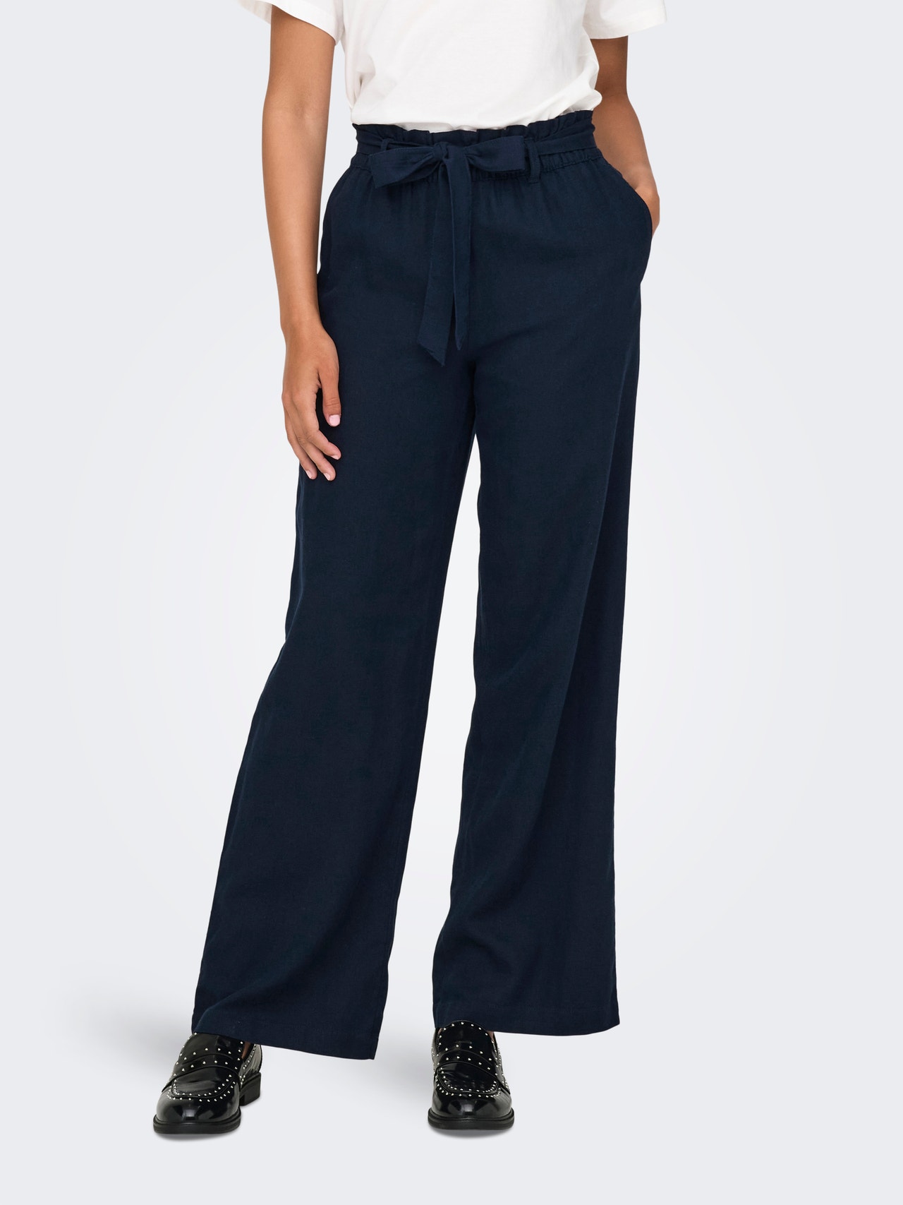 ONLY Pantalons Loose Fit Taille moyenne -Sky Captain - 15254626