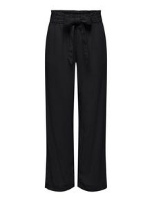 ONLY Pantalons Loose Fit Taille moyenne -Black - 15254626