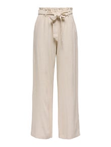 ONLY Ruumikas lõige Keskmine vöökoht Püksid -Oatmeal - 15254626