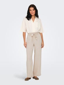 ONLY Ruumikas lõige Keskmine vöökoht Püksid -Oatmeal - 15254626