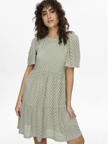 ONLY Broderie anglaise Kortärmad klänning -Desert Sage - 15254680