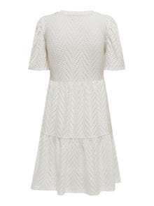 ONLY Broderie anglaise Jurk met korte mouwen -Cloud Dancer - 15254680