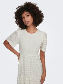 ONLY En broderie anglaise Robe à manches courtes -Cloud Dancer - 15254680