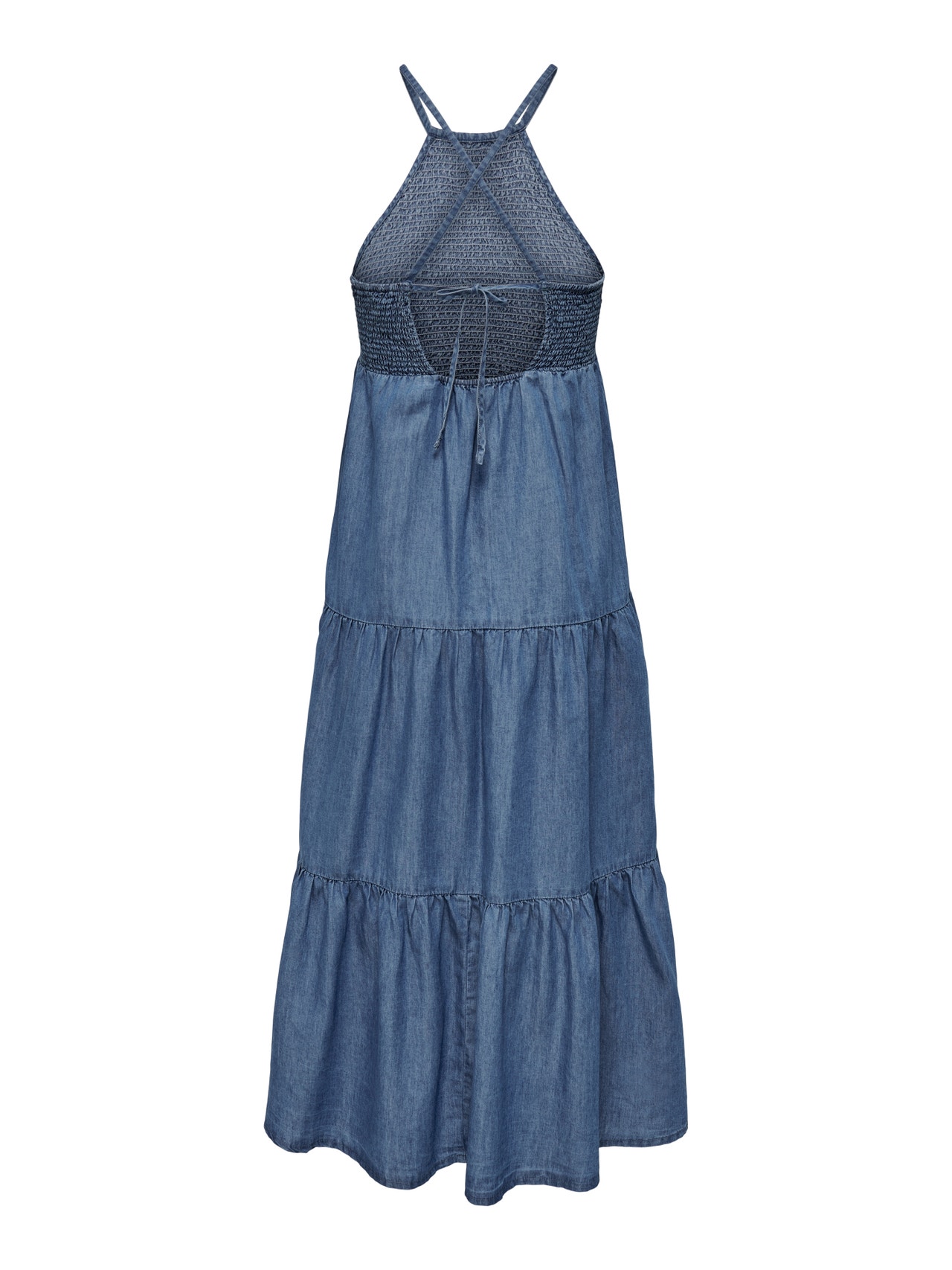 ONLY Locker geschnitten Rundhals Kurzes Kleid -Medium Blue Denim - 15254685