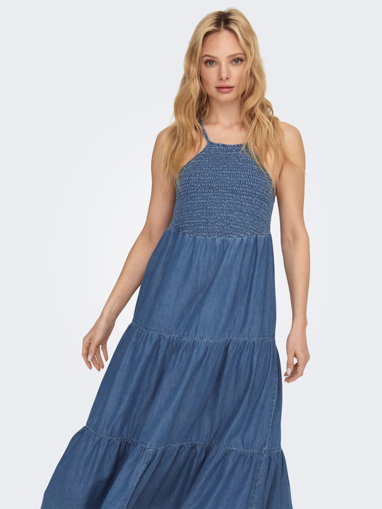 ONLY Maxi smock dress -Medium Blue Denim - 15254685