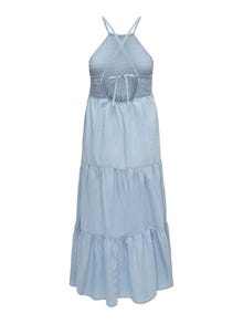 ONLY Relaxed Fit Round Neck Short dress -Light Blue Denim - 15254685