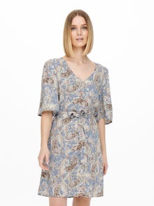 ONLY Regular fit O-hals Korte jurk -Cashmere Blue - 15254732