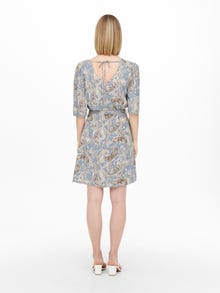 ONLY Normal geschnitten Rundhals Kurzes Kleid -Cashmere Blue - 15254732