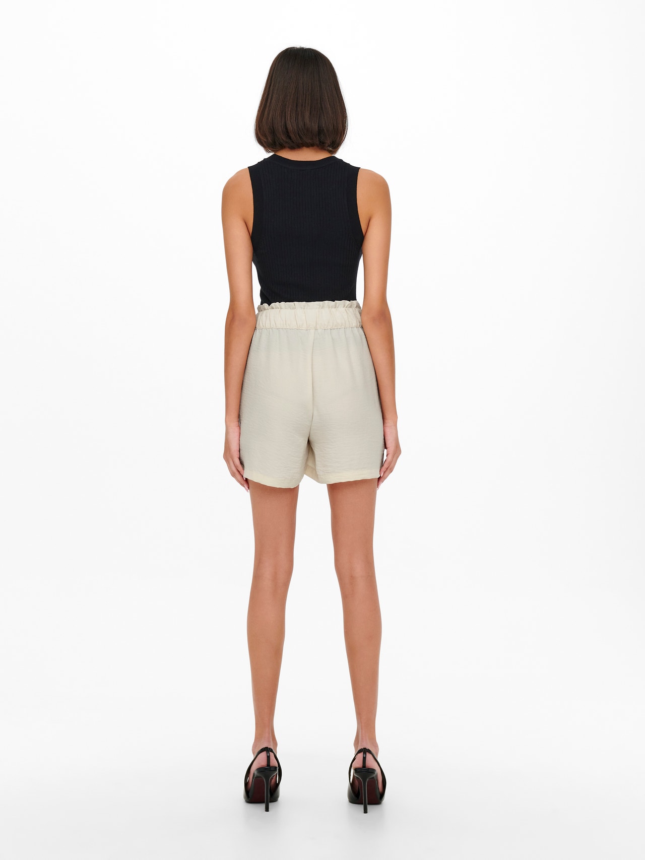 ONLY Shorts Regular Fit Taille haute -Sandshell - 15254848