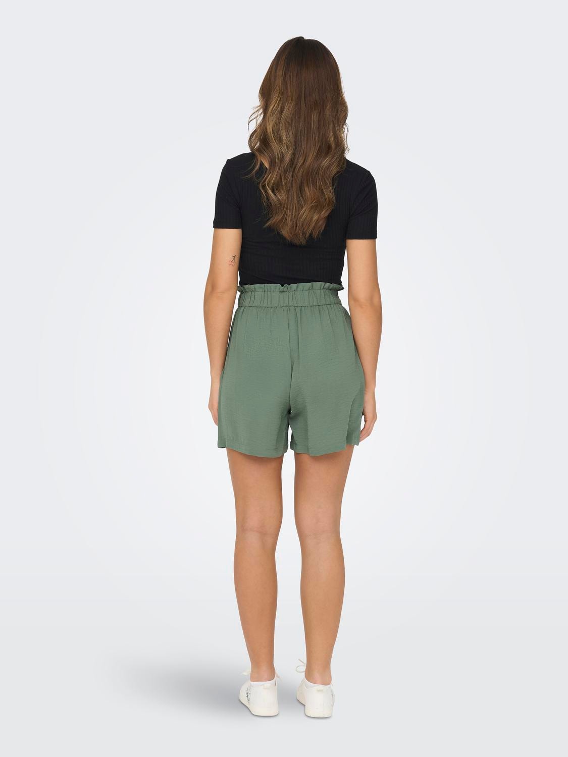 ONLY Highwaisted paperbag Shorts -Sea Spray - 15254848