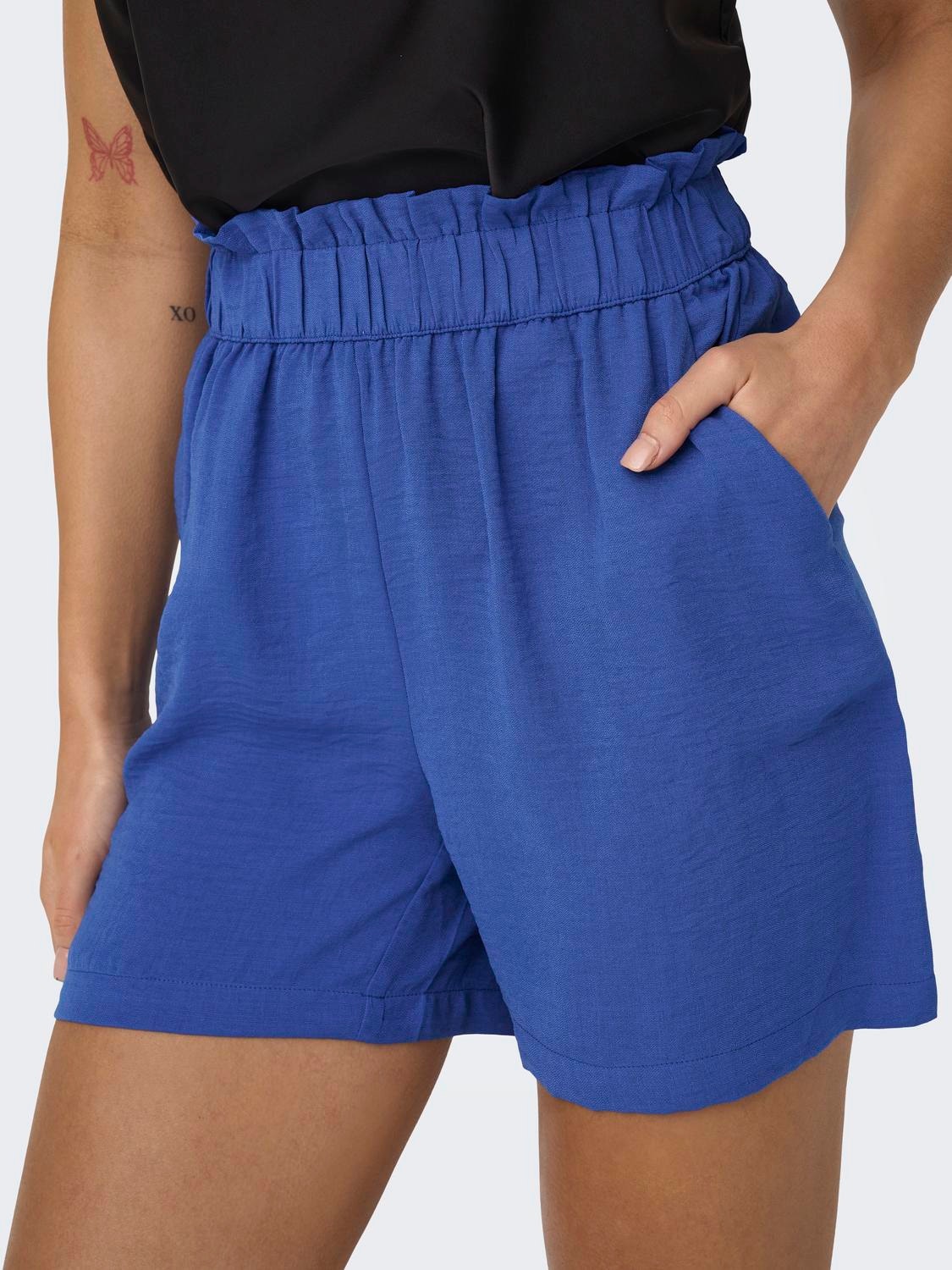 ONLY Shorts Regular Fit Taille haute -Dazzling Blue - 15254848