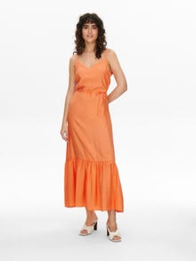 ONLY Regular Fit V-Neck Long dress -Nectarine - 15254854