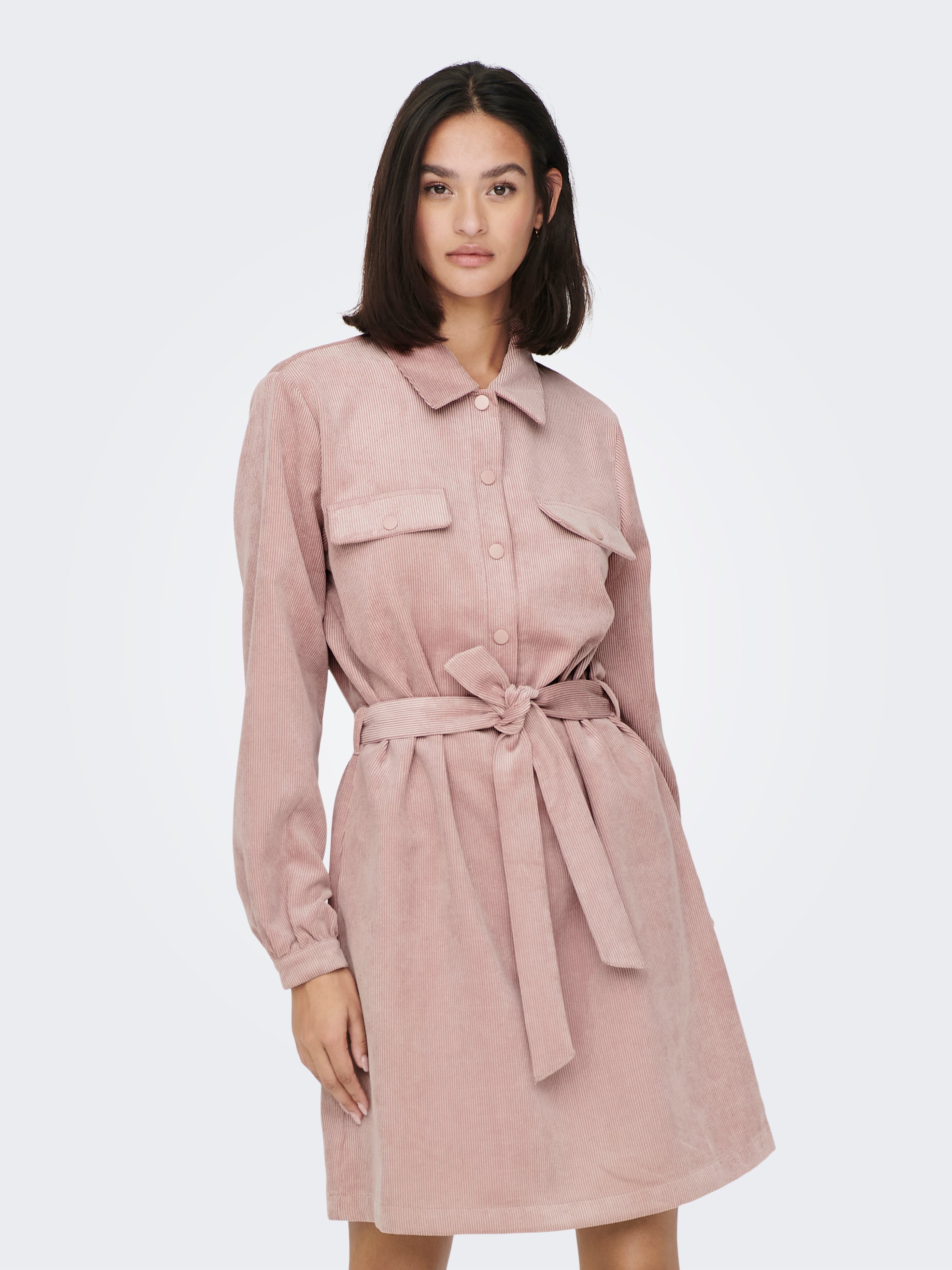 Belted straight cheap fit shirt dress