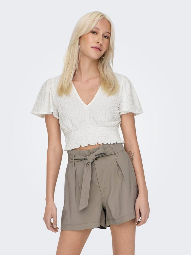 ONLY Cropped v-hals top - 15254907