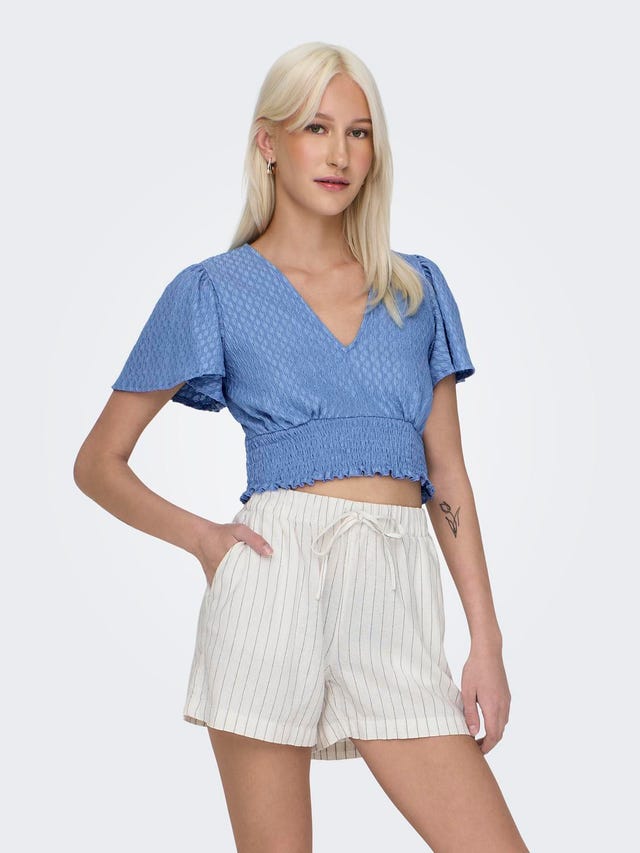 ONLY Cropped v-hals top - 15254907