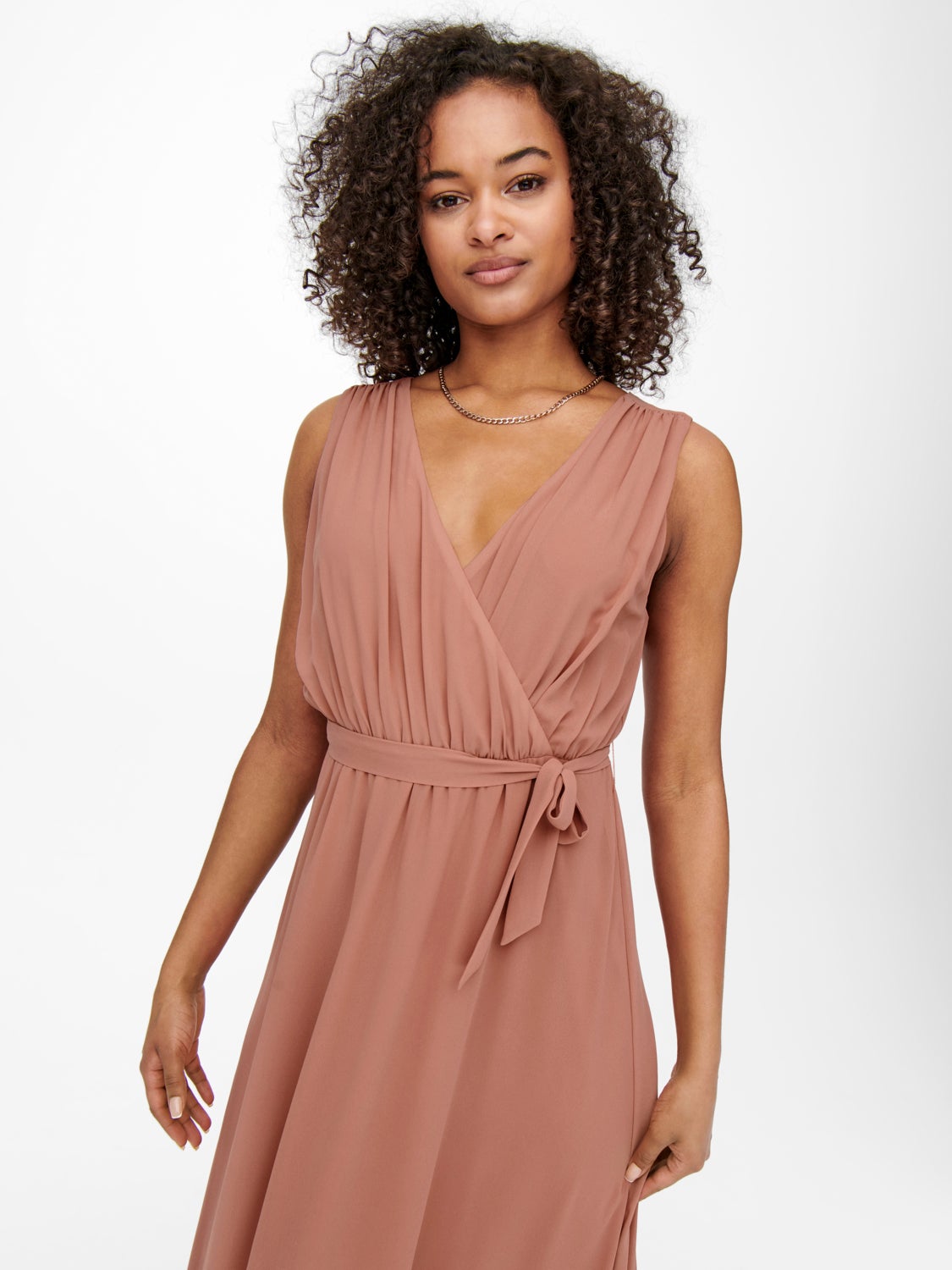 solid wrap maxi dress