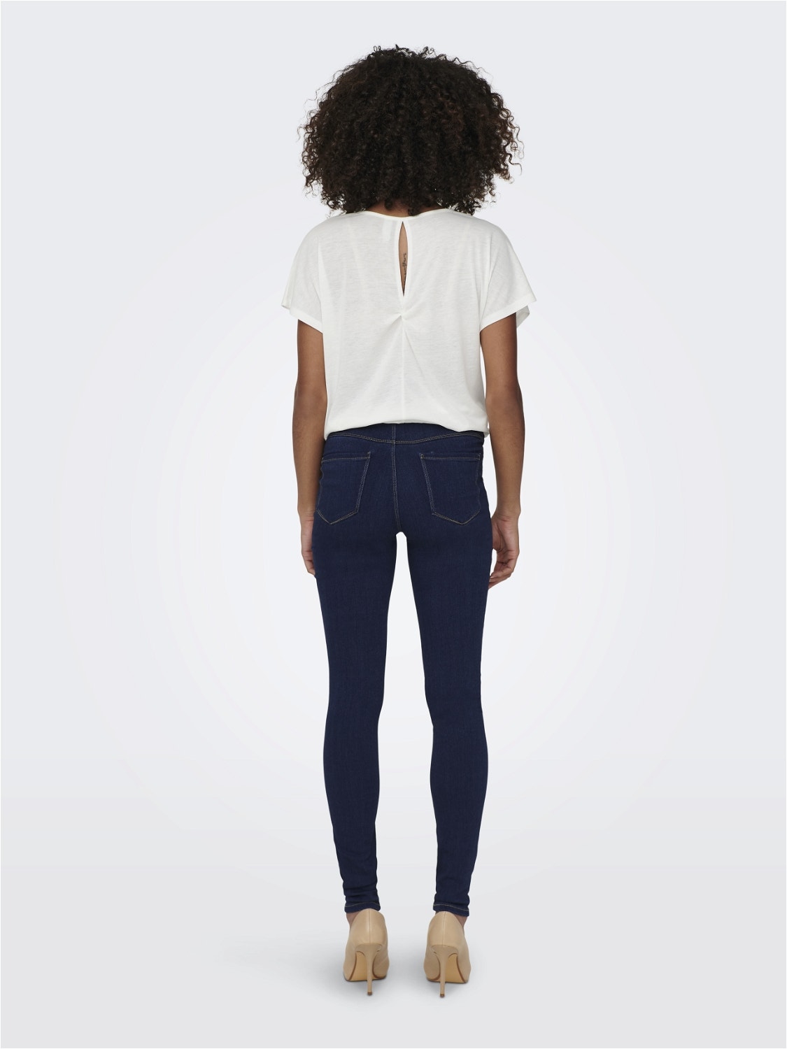 ONLY Jeans Skinny Fit Taille moyenne -Dark Blue Denim - 15255012