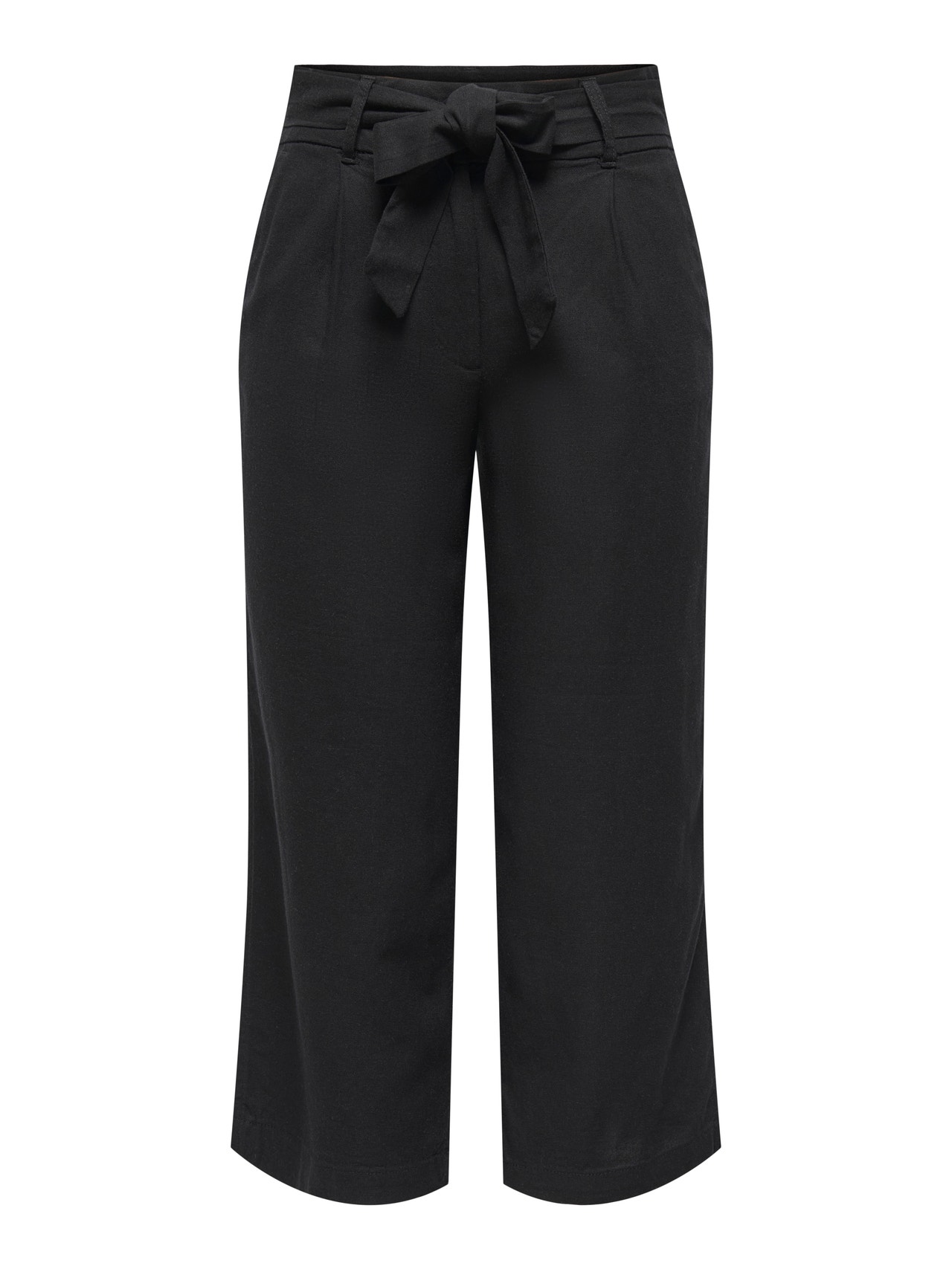 ONLY ONLCARO Cropped Fit Kalhoty se širokými nohavicemi -Black - 15255128