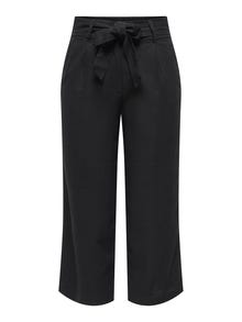 ONLY ONLCARO Cropped Fit Kalhoty se širokými nohavicemi -Black - 15255128