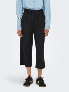 ONLY ONLCARO Cropped Fit Kalhoty se širokými nohavicemi -Black - 15255128