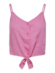 ONLY Mezcla de lino con detalles de nudos Top -Sachet Pink - 15255161