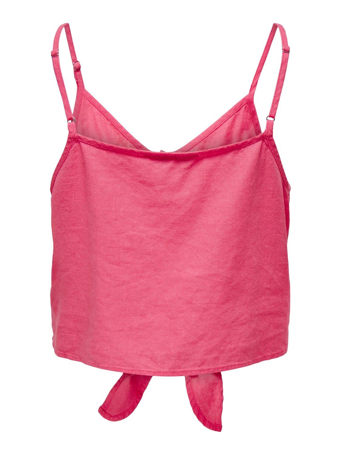 ONLY Knoopdetail linnenmix Top -Camellia Rose - 15255161