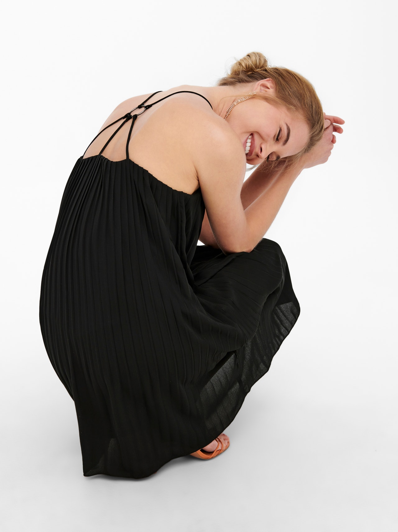 ONLY Mini Plisse strap Dress -Black - 15255215