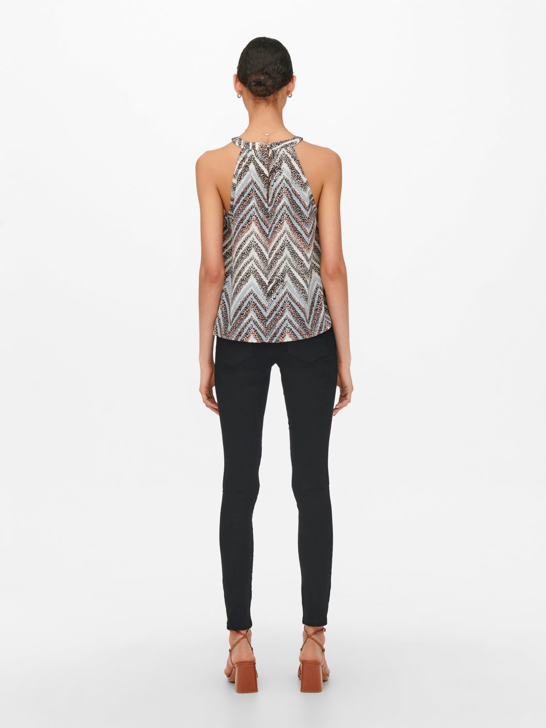 Patterned halterneck Top | Medium Grey | ONLY®