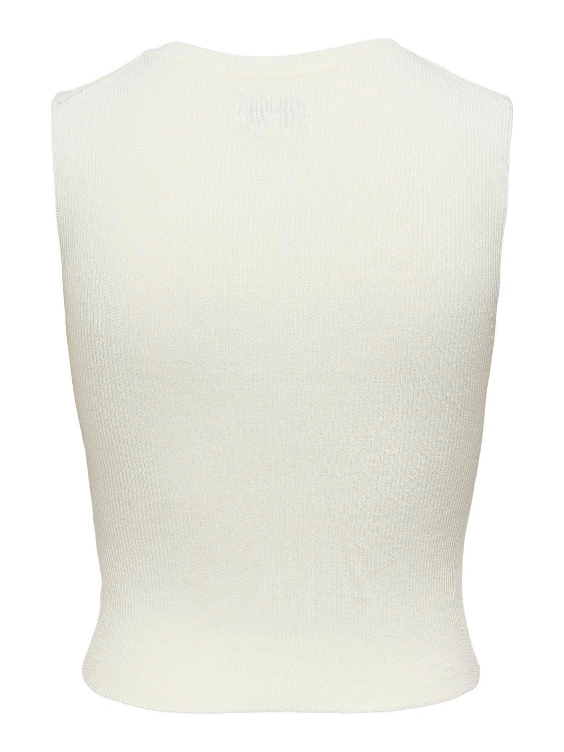 Regular fit O-hals Strikket top | Hvid | ONLY®