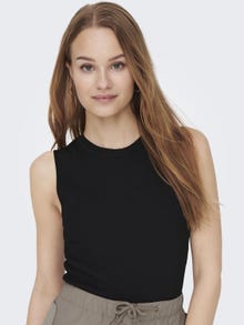 ONLY knitted o-neck top -Black - 15255533
